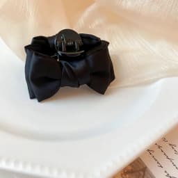 1/2 Pcs Black Fabric Bowknot Hair Claw Clips Women Cute Small Double-sided Acrylic Bangs Shark Clip Hairpins Accessories Sets