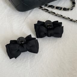 1/2 Pcs Black Fabric Bowknot Hair Claw Clips Women Cute Small Double-sided Acrylic Bangs Shark Clip Hairpins Accessories Sets