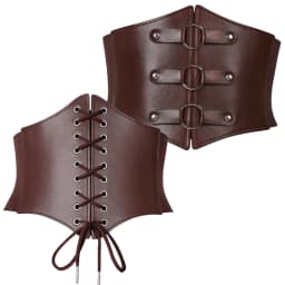 Women Corset Belt Bandage Super Wide Pu Leather Girdle Slimming Body Elastic High Waist Belts Versatile for Daily Bustier Corset