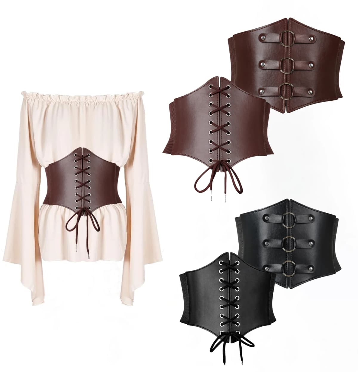 Women Corset Belt Bandage Super Wide Pu Leather Girdle Slimming Body Elastic High Waist Belts Versatile for Daily Bustier Corset