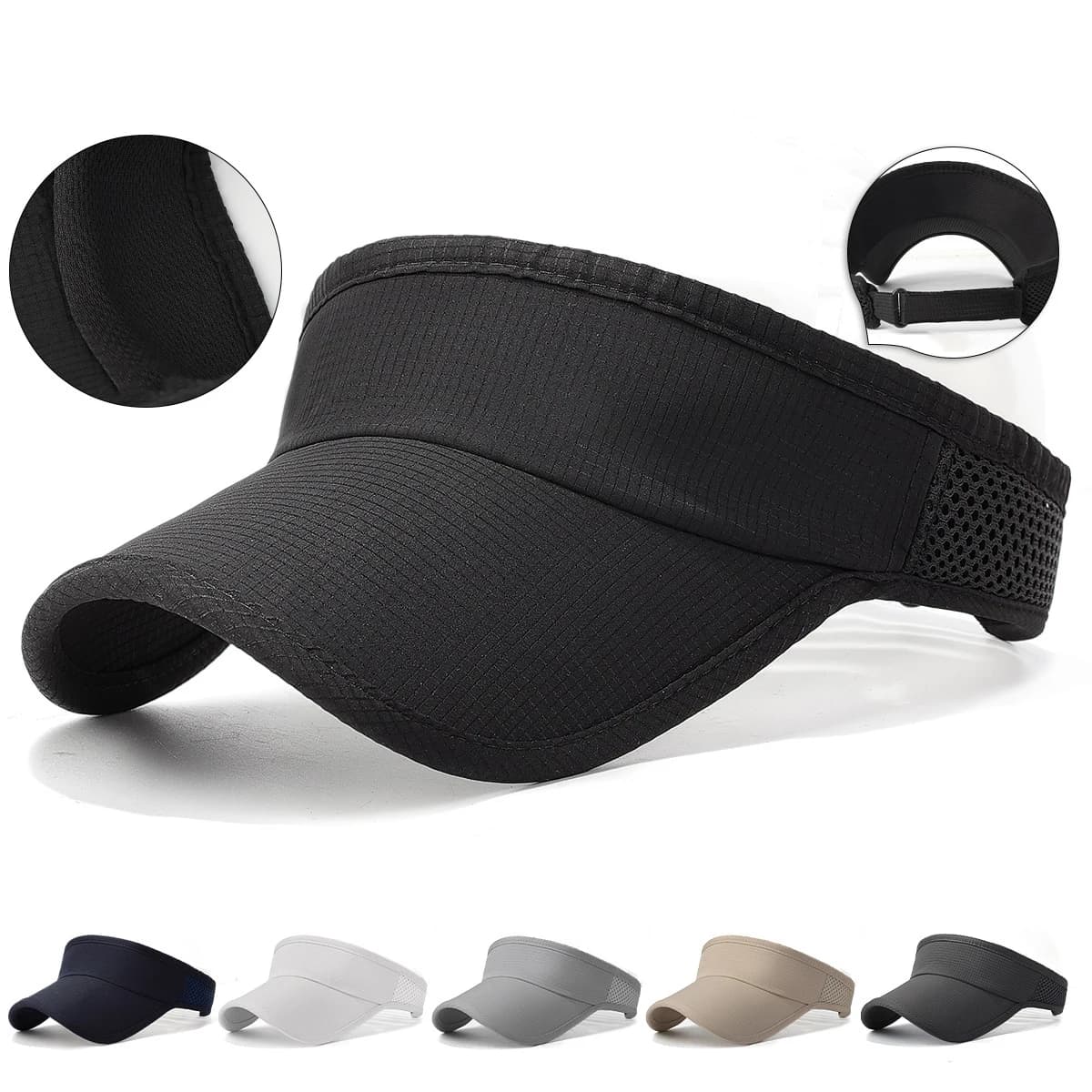 Summer flat top batten outdoor hat with edging and patchwork mesh sun hat, sweat-absorbing hat, all-in-one running hat