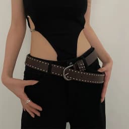 Women's Punk Belt, PU Leather: Vintage Studded Wide Belt Perfect for Jeans, Edgy Belt for Fashion-Forward Women