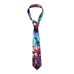 Necktie Dragon Ball Vegeta Blue Goku Men Silk Polyester 8 cm Wide Neck Ties for Mens Daily Wear Cravat Wedding Party