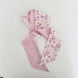 Elegant ladies’ long ribbon scarf with a rose pattern; versatile as a hairband, bag strap or neck scarf; a stylish accessory