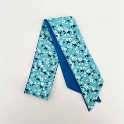 Elegant ladies’ long ribbon scarf with a rose pattern; versatile as a hairband, bag strap or neck scarf; a stylish accessory