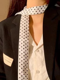 New Fashion Women's Polka Dot Simple Narrow Long Scarf Satin Ribbon Headbands Bag Tie Korean Style Versatile Fashion Accessories