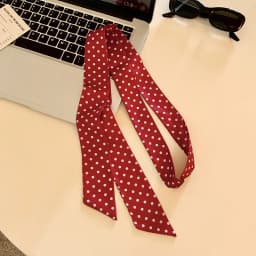New Fashion Women's Polka Dot Simple Narrow Long Scarf Satin Ribbon Headbands Bag Tie Korean Style Versatile Fashion Accessories