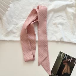 New Fashion Women's Polka Dot Simple Narrow Long Scarf Satin Ribbon Headbands Bag Tie Korean Style Versatile Fashion Accessories