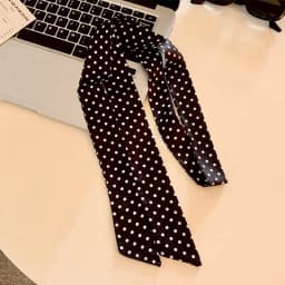 New Fashion Women's Polka Dot Simple Narrow Long Scarf Satin Ribbon Headbands Bag Tie Korean Style Versatile Fashion Accessories