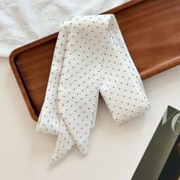 New Fashion Women's Polka Dot Simple Narrow Long Scarf Satin Ribbon Headbands Bag Tie Korean Style Versatile Fashion Accessories