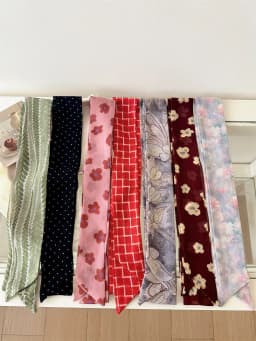 Korean Style Long Floral Plaid Scarf Women's Neck Tied Drifting Band High-End Multi-Functional Scarf Accessory Spring Autumn