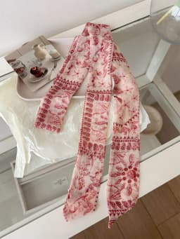 Korean Style Long Floral Plaid Scarf Women's Neck Tied Drifting Band High-End Multi-Functional Scarf Accessory Spring Autumn