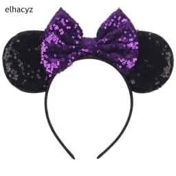 Mouse Ear Hairbands For Girls 5" Hair Bows Big Flip Sequins Ears DIY Kids Hair Accessories Headband Boutique Mujer