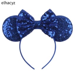 Mouse Ear Hairbands For Girls 5" Hair Bows Big Flip Sequins Ears DIY Kids Hair Accessories Headband Boutique Mujer