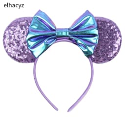 Mouse Ear Hairbands For Girls 5" Hair Bows Big Flip Sequins Ears DIY Kids Hair Accessories Headband Boutique Mujer