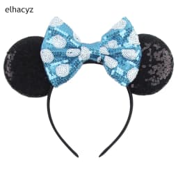 Mouse Ear Hairbands For Girls 5" Hair Bows Big Flip Sequins Ears DIY Kids Hair Accessories Headband Boutique Mujer