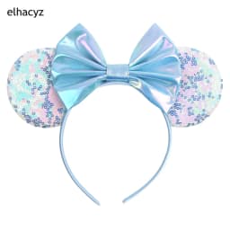 Mouse Ear Hairbands For Girls 5" Hair Bows Big Flip Sequins Ears DIY Kids Hair Accessories Headband Boutique Mujer