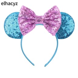 Mouse Ear Hairbands For Girls 5" Hair Bows Big Flip Sequins Ears DIY Kids Hair Accessories Headband Boutique Mujer