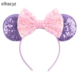 Mouse Ear Hairbands For Girls 5" Hair Bows Big Flip Sequins Ears DIY Kids Hair Accessories Headband Boutique Mujer