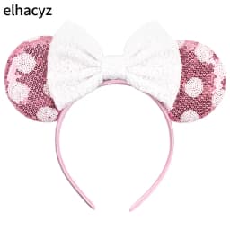 Mouse Ear Hairbands For Girls 5" Hair Bows Big Flip Sequins Ears DIY Kids Hair Accessories Headband Boutique Mujer