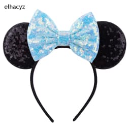 Mouse Ear Hairbands For Girls 5" Hair Bows Big Flip Sequins Ears DIY Kids Hair Accessories Headband Boutique Mujer