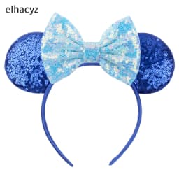 Mouse Ear Hairbands For Girls 5" Hair Bows Big Flip Sequins Ears DIY Kids Hair Accessories Headband Boutique Mujer