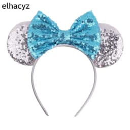 Mouse Ear Hairbands For Girls 5" Hair Bows Big Flip Sequins Ears DIY Kids Hair Accessories Headband Boutique Mujer