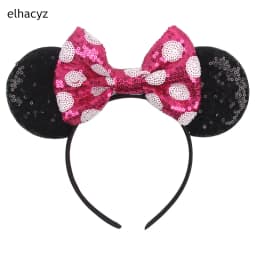 Mouse Ear Hairbands For Girls 5" Hair Bows Big Flip Sequins Ears DIY Kids Hair Accessories Headband Boutique Mujer