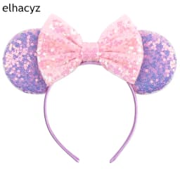 Mouse Ear Hairbands For Girls 5" Hair Bows Big Flip Sequins Ears DIY Kids Hair Accessories Headband Boutique Mujer