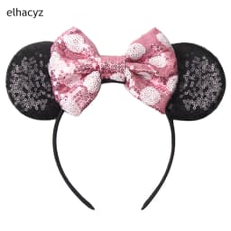 Mouse Ear Hairbands For Girls 5" Hair Bows Big Flip Sequins Ears DIY Kids Hair Accessories Headband Boutique Mujer