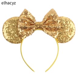 Mouse Ear Hairbands For Girls 5" Hair Bows Big Flip Sequins Ears DIY Kids Hair Accessories Headband Boutique Mujer