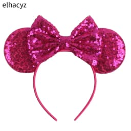 Mouse Ear Hairbands For Girls 5" Hair Bows Big Flip Sequins Ears DIY Kids Hair Accessories Headband Boutique Mujer