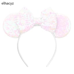 Mouse Ear Hairbands For Girls 5" Hair Bows Big Flip Sequins Ears DIY Kids Hair Accessories Headband Boutique Mujer