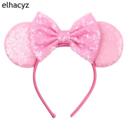 Mouse Ear Hairbands For Girls 5" Hair Bows Big Flip Sequins Ears DIY Kids Hair Accessories Headband Boutique Mujer