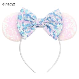 Mouse Ear Hairbands For Girls 5" Hair Bows Big Flip Sequins Ears DIY Kids Hair Accessories Headband Boutique Mujer