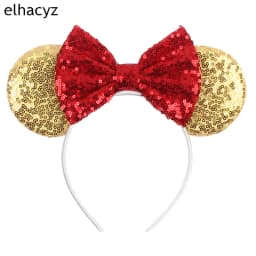 Mouse Ear Hairbands For Girls 5" Hair Bows Big Flip Sequins Ears DIY Kids Hair Accessories Headband Boutique Mujer