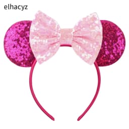 Mouse Ear Hairbands For Girls 5" Hair Bows Big Flip Sequins Ears DIY Kids Hair Accessories Headband Boutique Mujer