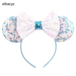 Mouse Ear Hairbands For Girls 5" Hair Bows Big Flip Sequins Ears DIY Kids Hair Accessories Headband Boutique Mujer