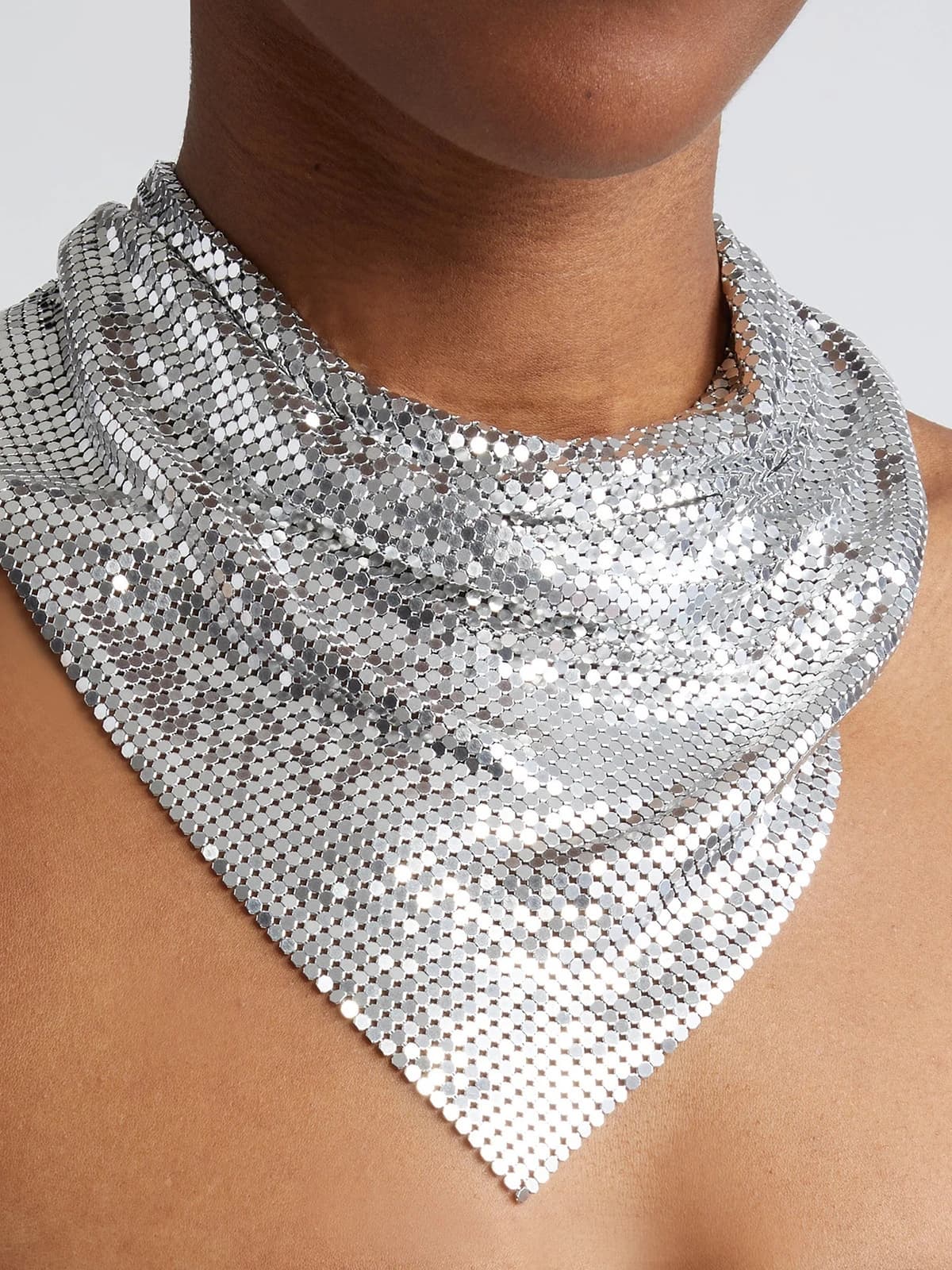 Sequined Scarves for Night Club Party Bandanas Punk Neck Scarf Stage Performances Necklace Shimmering Headscarf Neckwear