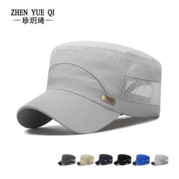Hat Men's Summer Sunshade Korean Edition Versatile Outdoor Breathable Mesh Hat New Sunscreen Thin Adjustable Flat Top Hat