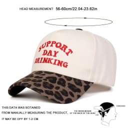 Unisex SUPPORT DAY DRINKING Embroidery Baseball Caps Spring Autumn Outdoor Adjustable Casual Hats Sunscreen Hat Sports Cap