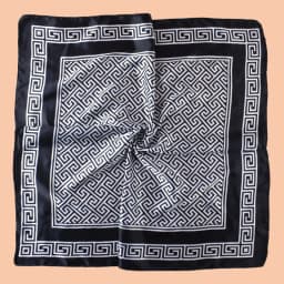 1pc Geometric Letter Print Satin Square Scarf Women's Spring Fashion Hair Accessory Can Be Used as Belt Bag Decor Silk Headband