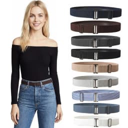 Women's Adjustable Elastic Stretch Belts Invisible Non-Slip Stretch Band Web Belt Waist Belts for Jeans Pants Dress Casual Belts