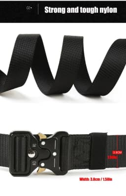 Extra Long Men's Belt 140CM 150CM Big and Tall Heavy Duty Nylon Tactical Belt for Outdoor Work Hiking