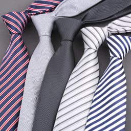 New Men's Jacquard Classic Striped 8cm Tie Gray Color Necktie For Business Wedding Party Suit Shirt Daily Wear Accessory Gift
