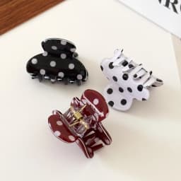 1PC Polka Dot Mini Hair Claw Clips For Women Cute Acrylic Hair Clamps Sweet Fashion Hair Accessory For Daily Hairstyles & Bangs