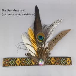 Fashion Ethnic Style Feathered Hairband Colorful Lightweight Hair Ornament Indian Hairband Party