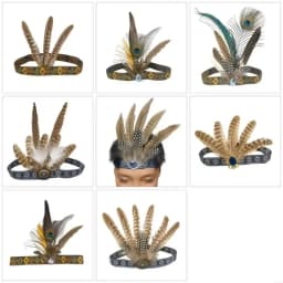 Fashion Ethnic Style Feathered Hairband Colorful Lightweight Hair Ornament Indian Hairband Party