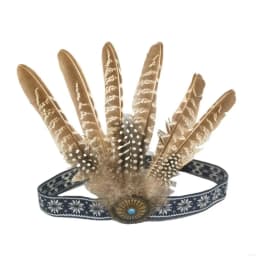 Fashion Ethnic Style Feathered Hairband Colorful Lightweight Hair Ornament Indian Hairband Party
