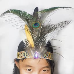 Fashion Ethnic Style Feathered Hairband Colorful Lightweight Hair Ornament Indian Hairband Party